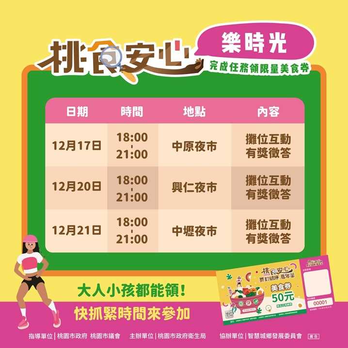 桃食安心樂時光現場完成任務領美食劵